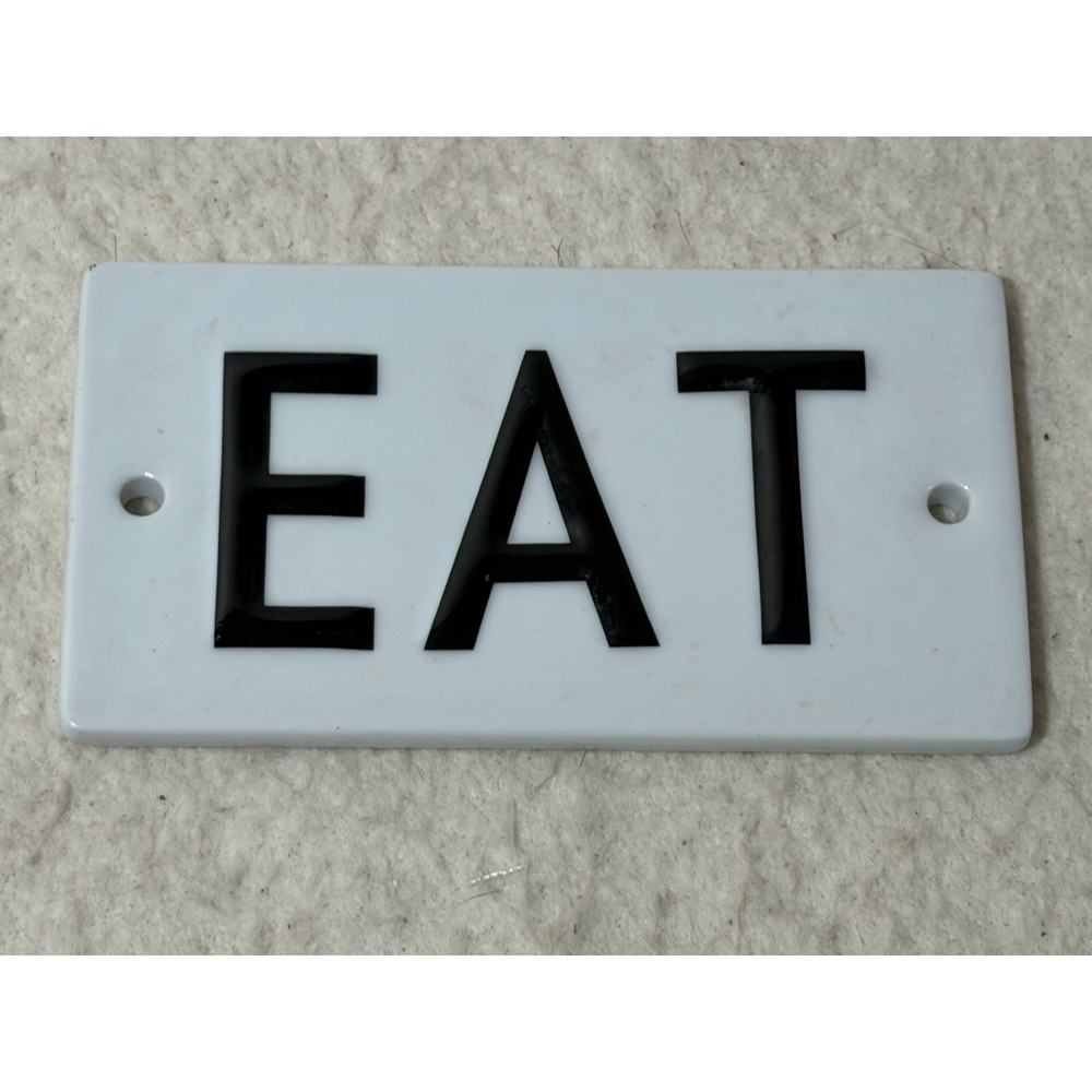 Rosanna Word Play EAT Porcelain Wall Plaque Raised Letters Farmhouse Bistro
